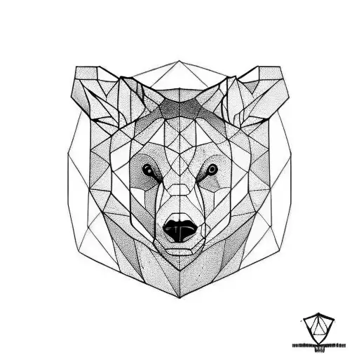 Half Face Of Bear And Half Face Of Bull