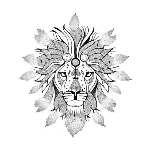 Psychedelic Lion With Dreamcatcher