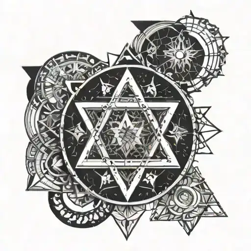 Star Of David And Crescent Moon Phases