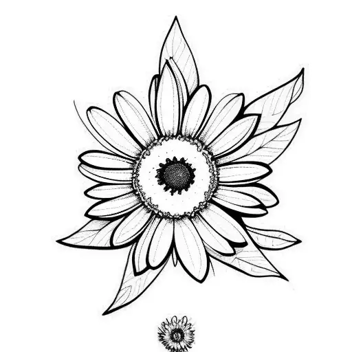 A Daisy With Laurel Leaves