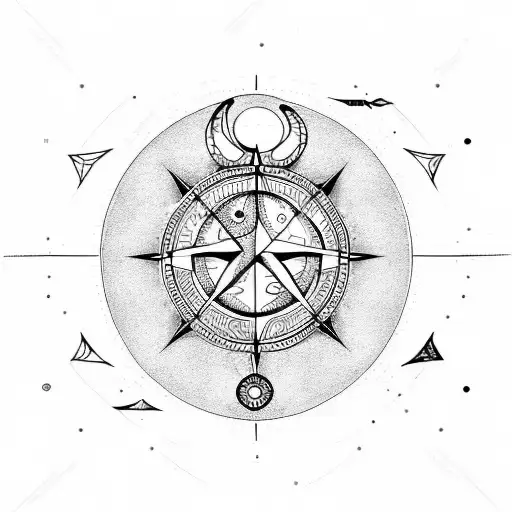 Moon Phases Anchor Compass