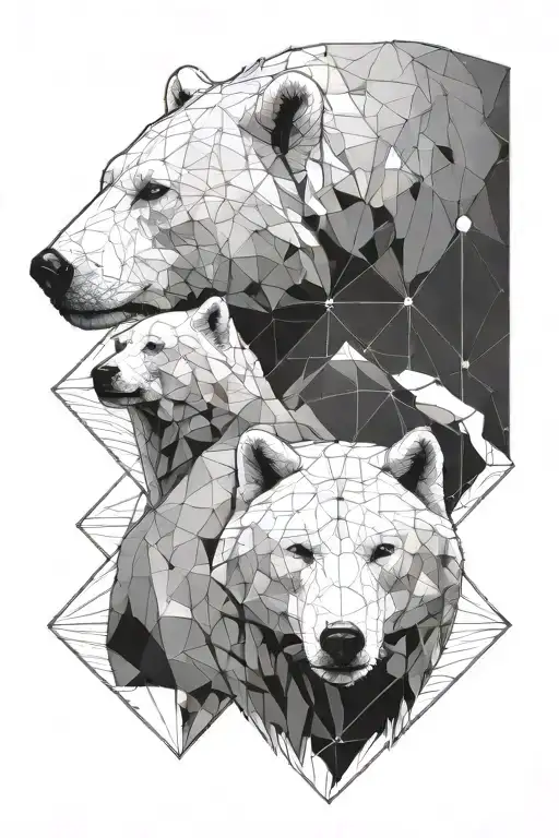 Polar Bear And A Wolf