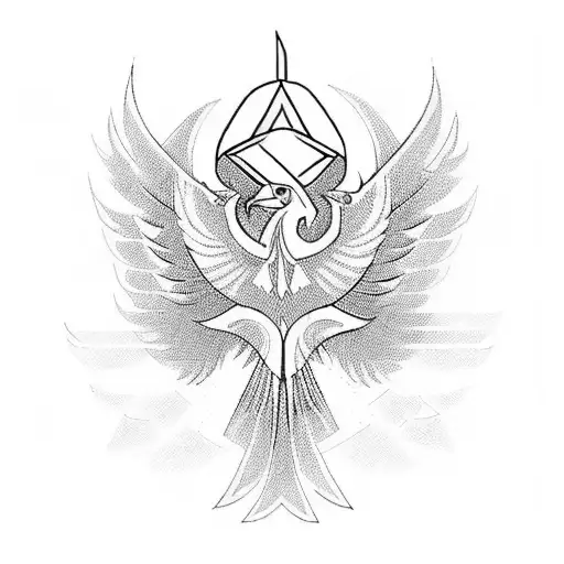 Phoenix With Aquarios Symbol