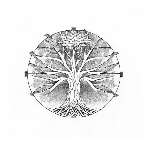 Tree Of Life With Family Symbols