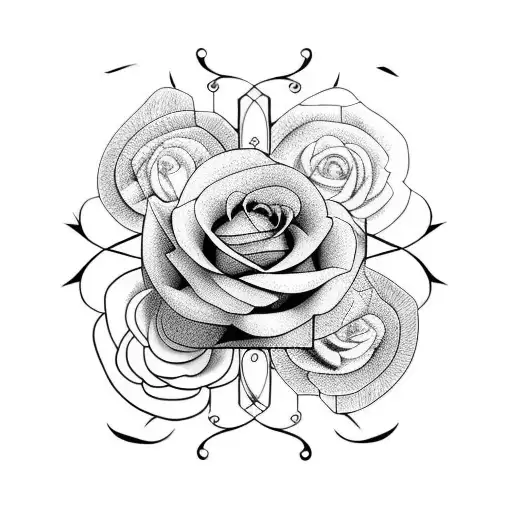 Horloge Et Rose Des Sable