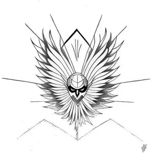 Phoenix With Half Fire Half Blades