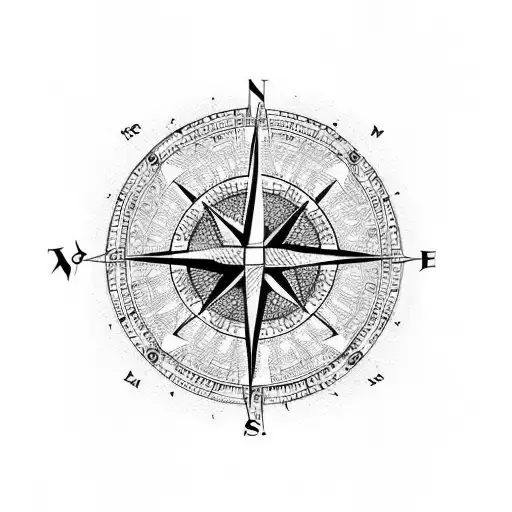 A Compass With Musical Notes As Directions