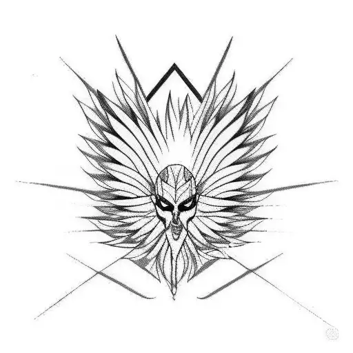 Phoenix With Half Fire Half Blades