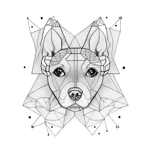 Millie With Dog Feet Around