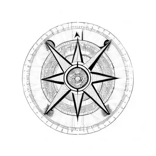 Aftica And New Zealand In A Compass