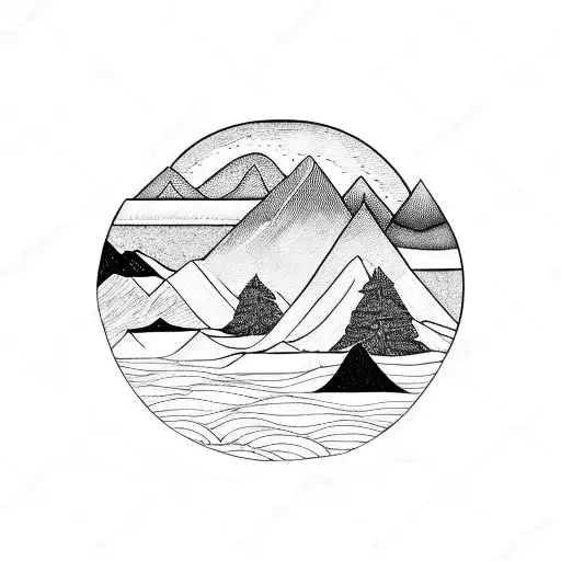 Nature Scene With Mountains