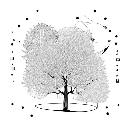 A Minimalist Design Of A Family Tree With Each Branch Representing A Different Family Member