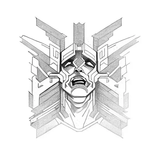 A Male Titan Levitating With A Deep And Strong Look