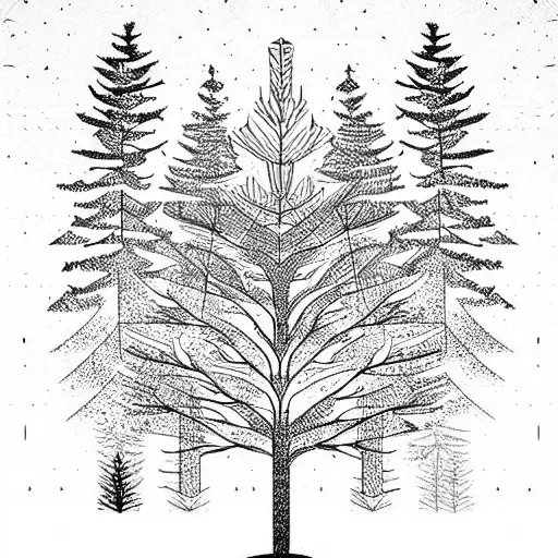 Nature Ratio Northern Lights Pine Tree