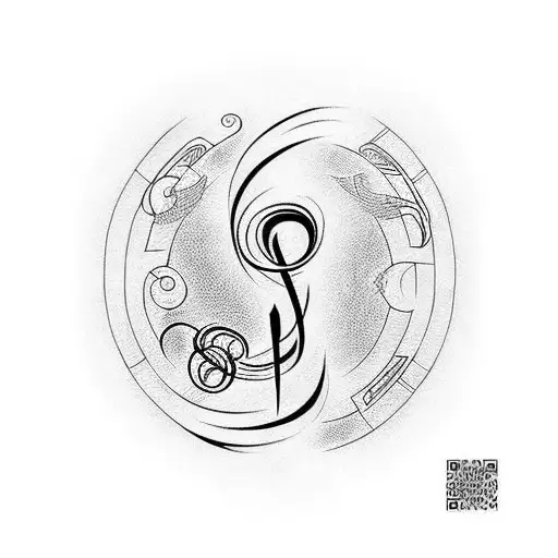 Fine Line Tattoo Of Treble Clef