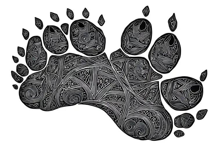 Husky Dog Paw Print