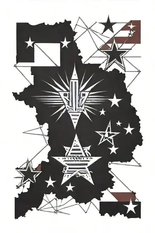 Arizona Flag And American Flag