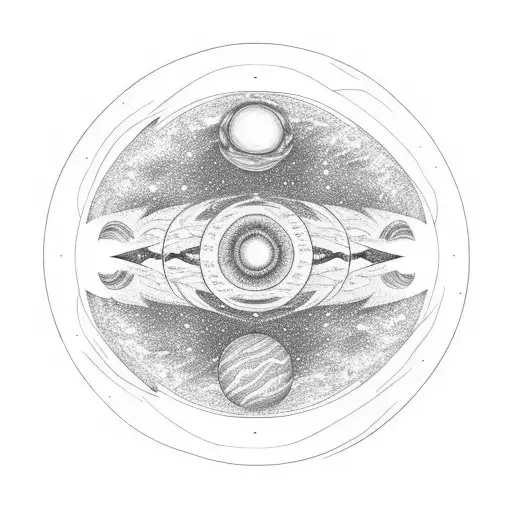 Rectangular Shape Of A Galaxy And Planets With A Border Made Of Flower And Tropical Plants