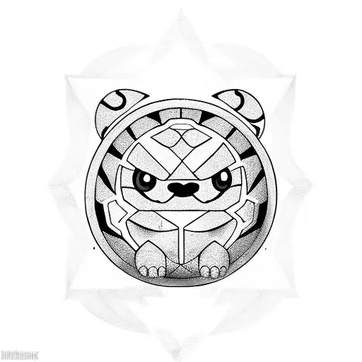 A Poliwrath Pokemon In Geometric Form