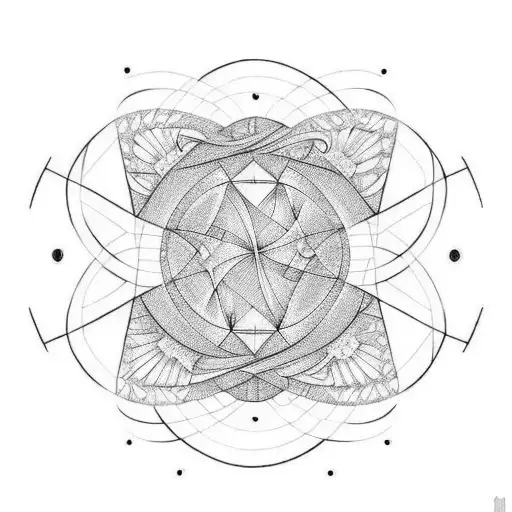 Geometric Fine Line Tattoo Of Treble Clef