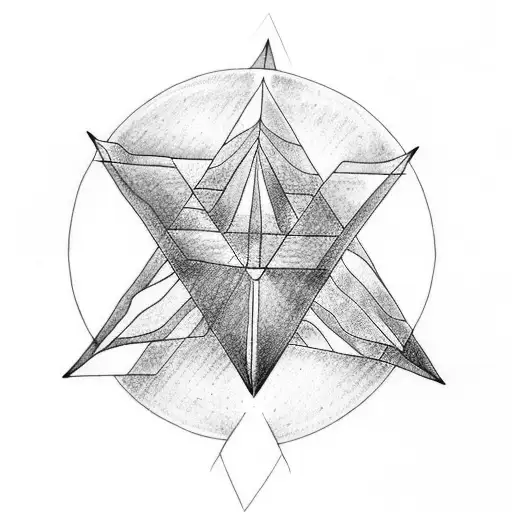 A Colored Triangle With Circle Inside Of It