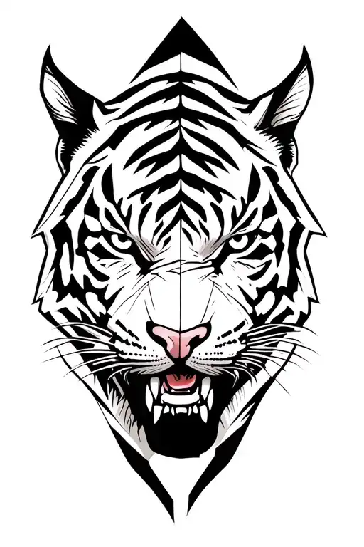 Scarred Eye Blind Tatto Face Of A Tiger Angry