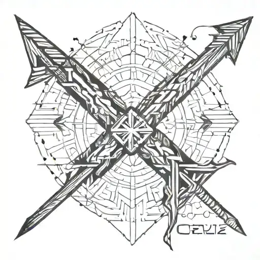 Bow And Arrow With The Name Cruz