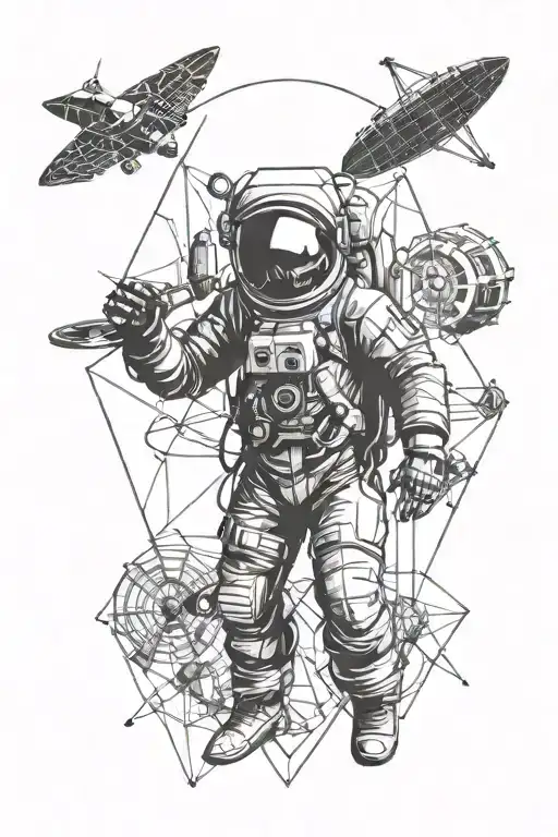 Astronaut Vetruvian Man Standing