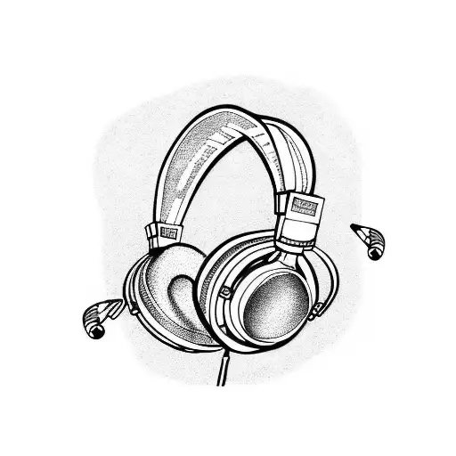 Headphones With Music Notes Around It