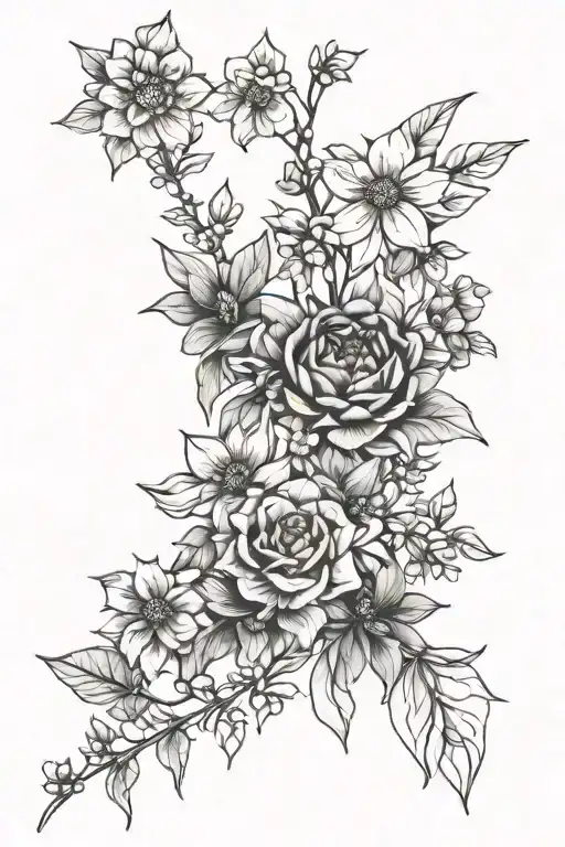 July September March November Birth Flower Bunch