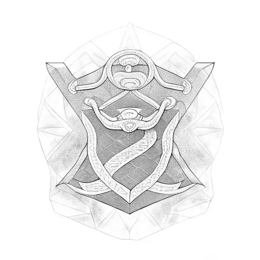 Slytherin Snake Front View And Only Straight Lines