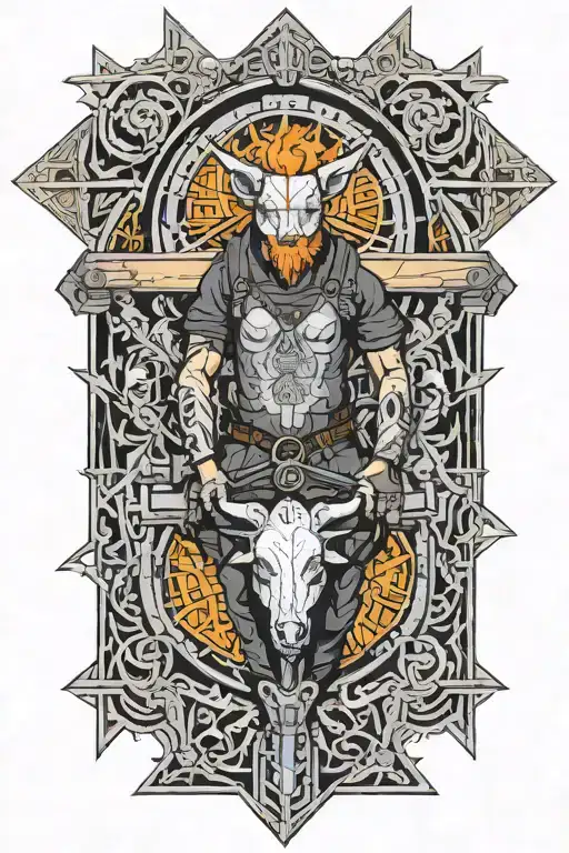 Man With Orange Hair And Blistered Face Riding Collared Peccary On A Crucifix With A Gun In Jungle