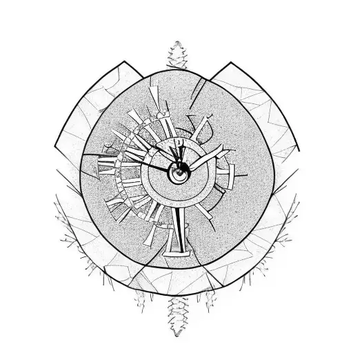 Tree Growing Through Broken Clock