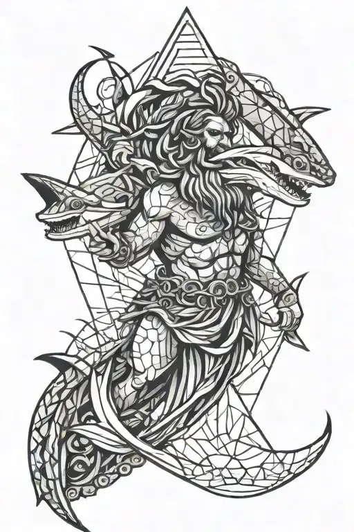 Poseidon With Shark