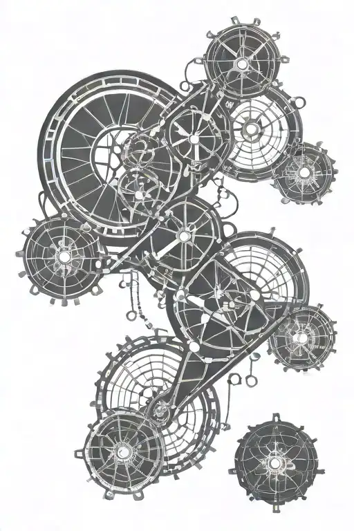 Mechanical Dna Strand With Atom Structure And Gemini Sign