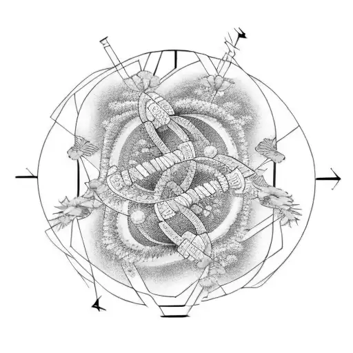 Dna Strand With Flowers