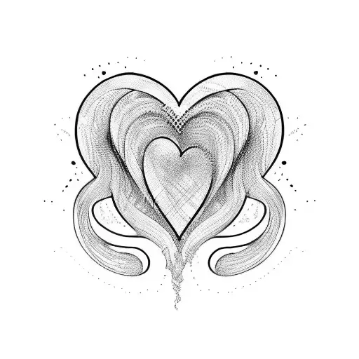 Huge Capacity To Love - Heart With Tidal Waves Effect