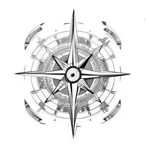 A Compass With Musical Notes As The Needle