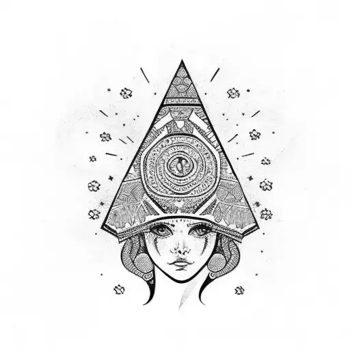 Slavic Girl In A Kokoshnik With A Slavic Ornament On The Background