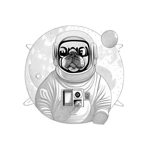 Frenchies In Astronaut Helmet Smoking Weed