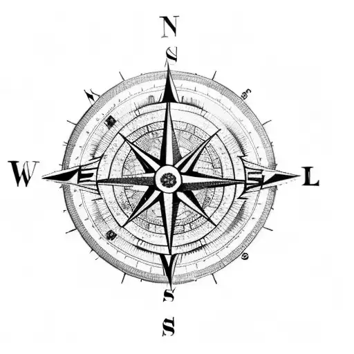 A Compass With A World Map In The Background