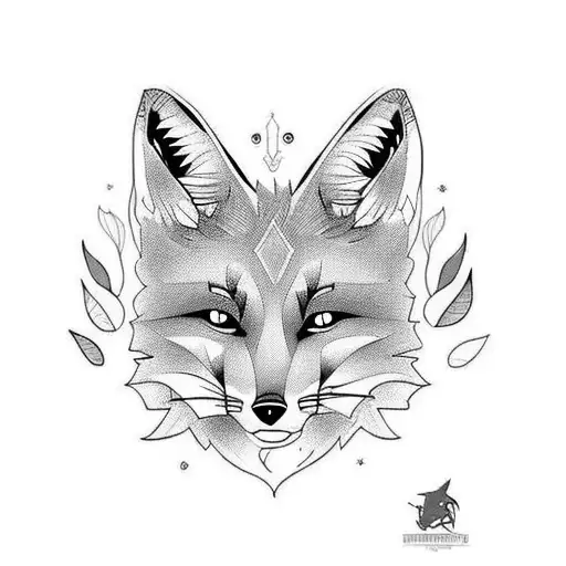 Couple Tattoo Of A Fox And A Cat In A Fantasy Style For A Guy With A Cat And A Girl With A Fox