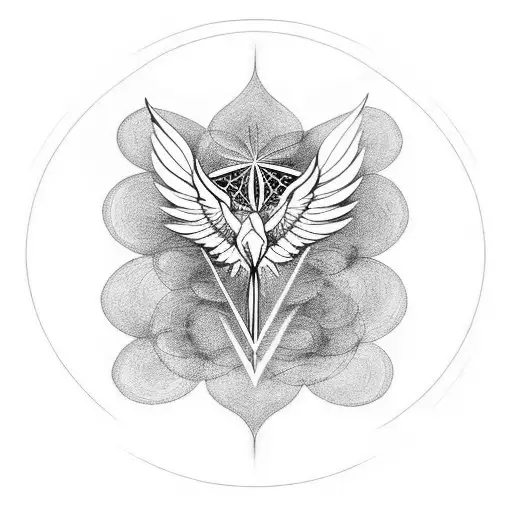 Phoenix With Flower Of Life