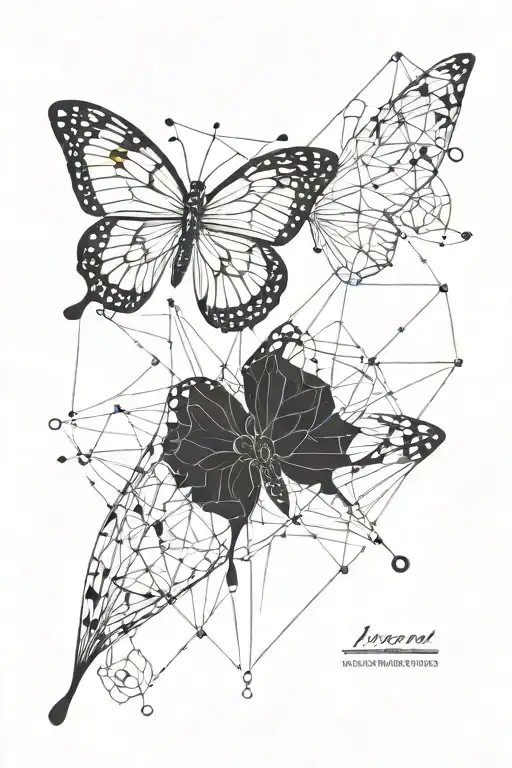 A Magical Butterfly On Magical Black Line
