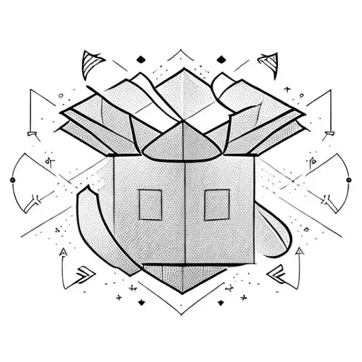 Empty Box With Arrow Going Through The Back