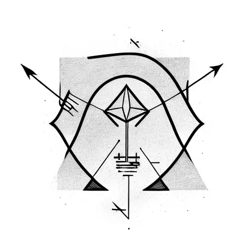 Empty Rectangle With Arrow Going Through The Back