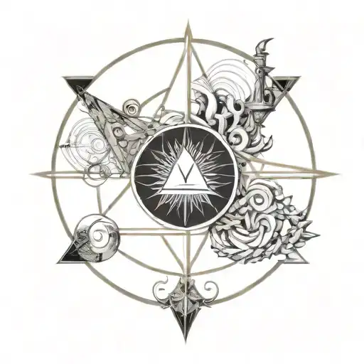 Alchemy Circle With Aquarius Symbol