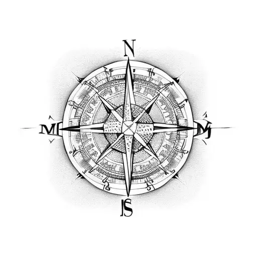 Music Notes And A Compass