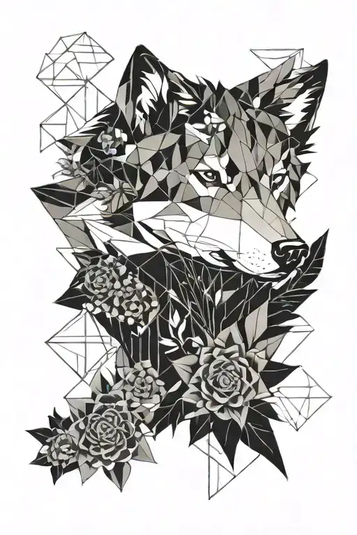 Wolf And Flower