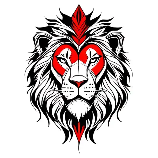 Lion Red Heart